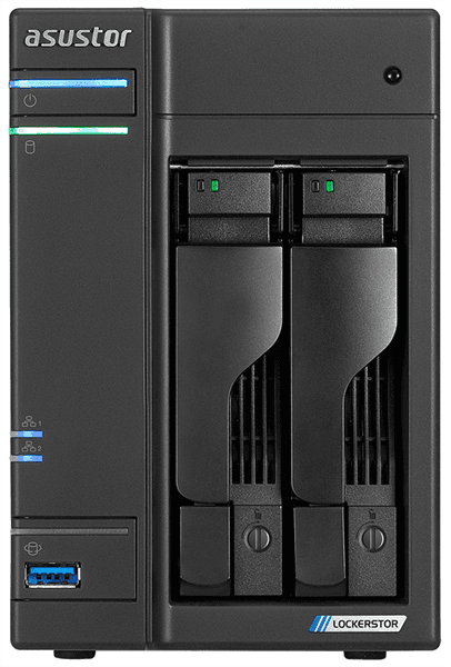 сетевое хранилище ASUSTOR AS6602T 2-Bay NAS/Media player/Intel Celeron J4125 2.0GHz up to 2.7GHz (Quad-Core), 4GB SO-DIMM DDR4, noHDD(HDD,SSD),/2x1GbE(LAN)/3xUSB3.2,HDMI (потёртости, после СЦ)