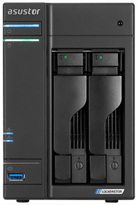 сетевое хранилище ASUSTOR AS6602T 2-Bay NAS/Media player/Intel Celeron J4125 2.0GHz up to 2.7GHz (Quad-Core), 4GB SO-DIMM DDR4, noHDD(HDD,SSD),/2x1GbE(LAN)/3xUSB3.2,HDMI (потёртости, после СЦ) - фото 1