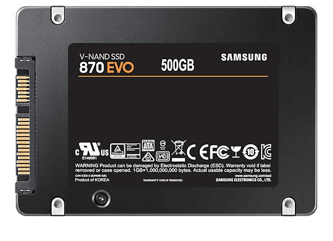 Твердотельный накопитель SSD 2.5" 500Gb Samsung SATA III 870 EVO (R560/W530MB/s) (MZ-77E500B/KR аналог MZ-77E500BW) 1year