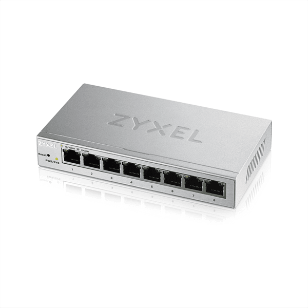 ZYXEL GS1200-8-EU0101F Smart коммутатор Zyxel GS1200-8, 8xGE, настольный, бесшумный, с поддержкой VLAN, IGMP, QoS и Link Aggregation