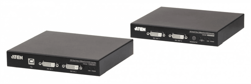 КВМ переключатель ATEN HDBaset2.0 USB 2.0 Dual DVI KVM EXTENDER W/EU ADP.