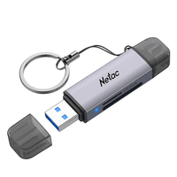 Кардридер Netac Flash card reader WK13, USB3.0+Type-C to mSD/SD, Grey (repl. NT09WK13-30GR) - фото 2