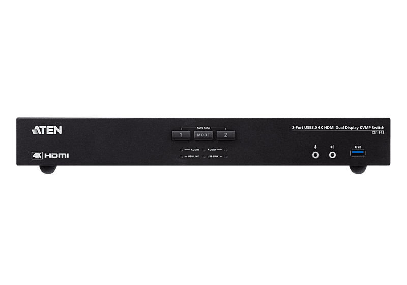 КВМ переключатель ATEN 2-Port USB3.0 4K HDMI Dual Display KVMP Switch