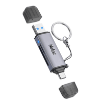 Кардридер Netac Flash card reader WK13, USB3.0+Type-C to mSD/SD, Grey (repl. NT09WK13-30GR) - фото 4