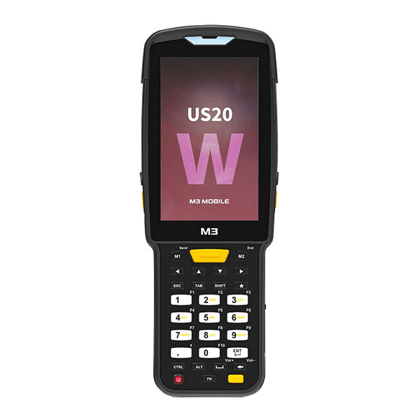 Терминал сбора данных M3 Mobile US20W Android 10.0 GMS, WVGA, 802.11 a/b/g/n/ac, SE4710 2D (SS), Rear Camera, BT, GPS, NFC(HF), 4G/64G, 30K, Ext Bat incl & Bullet Proof Film, Hand Strap. Req CRD&PWR
