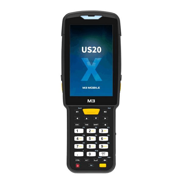 Терминал сбора данных M3 Mobile US20X Android 10.0 GMS, WVGA, WWAN(4G LTE), 802.11 a/b/g/n/ac, SE4770 2D (SS), Rear Camera, BT, GPS, NFC(HF), 4G/64G, 30K, Ext Bat incl & Bullet Proof Film, Hand Strap. Req CRD&PWR