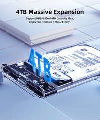 Внешний корпус для диска HDD/SSD Netac WH11 2.5 SATA to USB3.0 External HDD/SSD Case, Slide Transparent Cover, with USB3.0 C to C cable (незначительное повреждение коробки) - фото 13