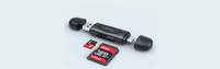 Кардридер Netac card reader WK14, USB3.0+Type-C to mSD/SD, Black (repl. NT09WK14-30BK) (незначительное повреждение коробки) - фото 1