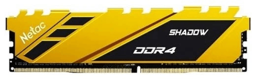 Оперативная память Netac Shadow 8GB DDR4-3200 (PC4-25600) C16 16-20-20-40 1.35V XMP Memory module (DIMM) Yellow