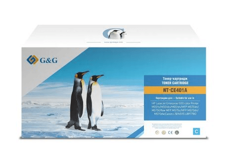 Картридж лазерный G&G GG-CE401A голубой (6000 стр.) для HP LJ Enterprise 500 M551n/MFP M575dn/MFP M570dn