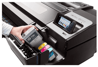 Широкоформатный принтер HP DesignJet T1700 PS (44",2400x1200dpi, 26spp(A1), 128Gb(virtual), HDD500Gb, host USB type-A/GigEth,stand,sheet feed,1 rollfeed,autocutteTouchScreen, 6 cartridges/3 heads) - фото 2