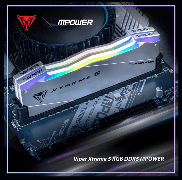 Оперативная память Patriot Viper XTREME DDR5 DIMM MPOWER 32GB 6400MHz KIT 2*16GB CL32 32-40-40-84 1.4V RGB