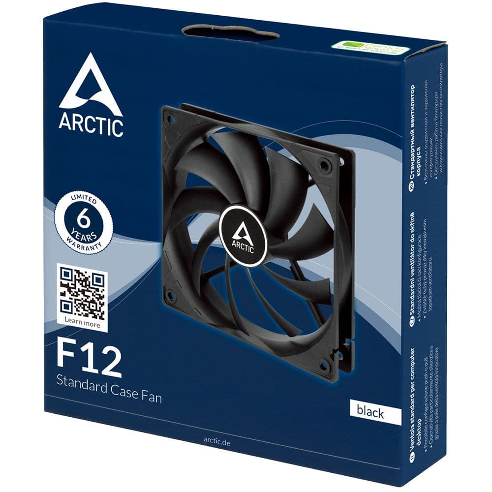 Вентилятор корпусной ARCTIC Cooling F12 Black - retail (ACFAN00201A)