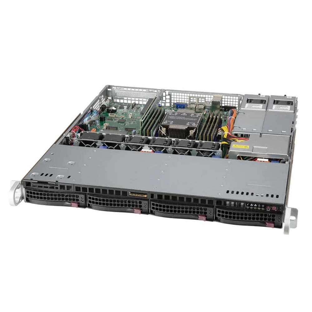 Платформа системного блока SuperMicro SYS-510P-MR 1U, 1xLGA4189 (up to 220W), iC621A (X12SPo-TF), 8xDDR4, up to 4x3.5 SAS/SATA/NVME(optional), 1x PCIE 4.0x16 FHFL, 2x M.2 NVME/SATA, 2x 1000Base-T (i350), OOB, 2x 500W