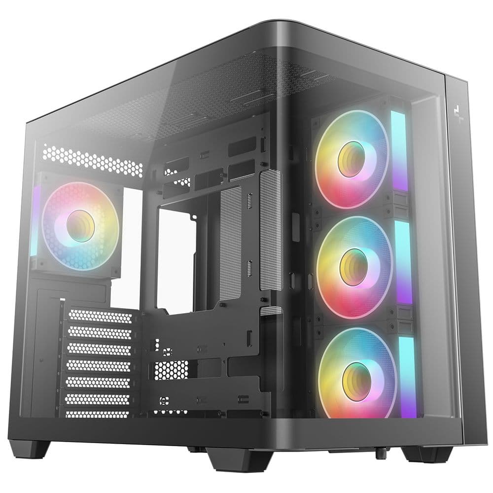 Корпус Deepcool CG530U 4F черный без БП ATX 6x120mm 4x140mm 2xUSB3.0 audio bott PSU