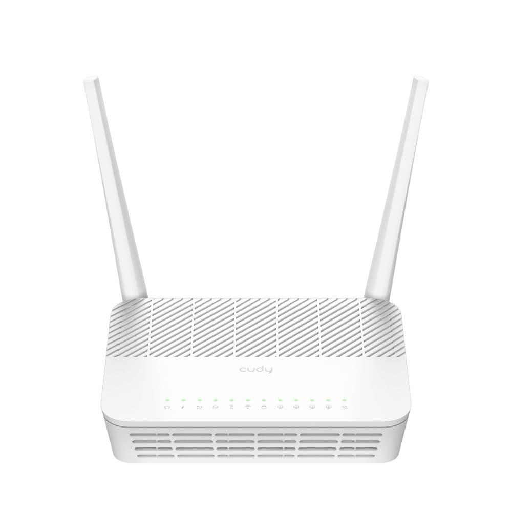 Маршрутизатор CUDY AC1200 Wi-Fi VoIP GPON Router Wireless Dual Band Gigabit xPON Router, Realtek chipset, GPON/EPON, 867Mbps at 5GHz + 300Mbps at 2.4GHz, 802.11ac/a/b/g/n, 1 PON Port, 4 Gigabit RJ45 port, 1 RJ11 Port, Power ON/OFF Button,WPS Button,WiFi Button, Reset button,TR069/TR098/TR111/TR18