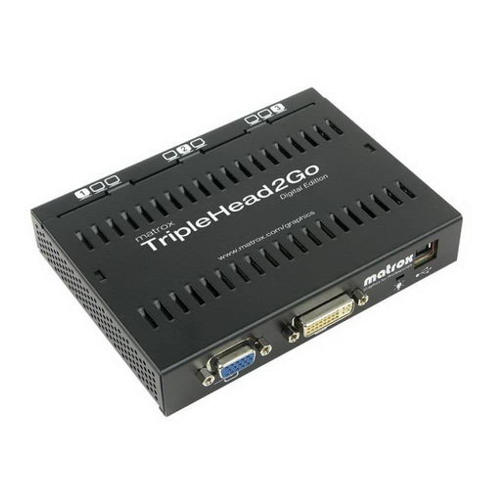 Коммутатор видеосигнала T2G-D3D-IF, TripleHead2Go Digital Edition, 3x 1680x1050(2x 1920x1200), external multi-display upgrade that adds up to three monitors to your system, Input-DVI-DL or VGA, Output-2/3 DVI-I outputs, 1cable VGA-VGA, 1cable DVI-DVI, 1 USB cable RTL