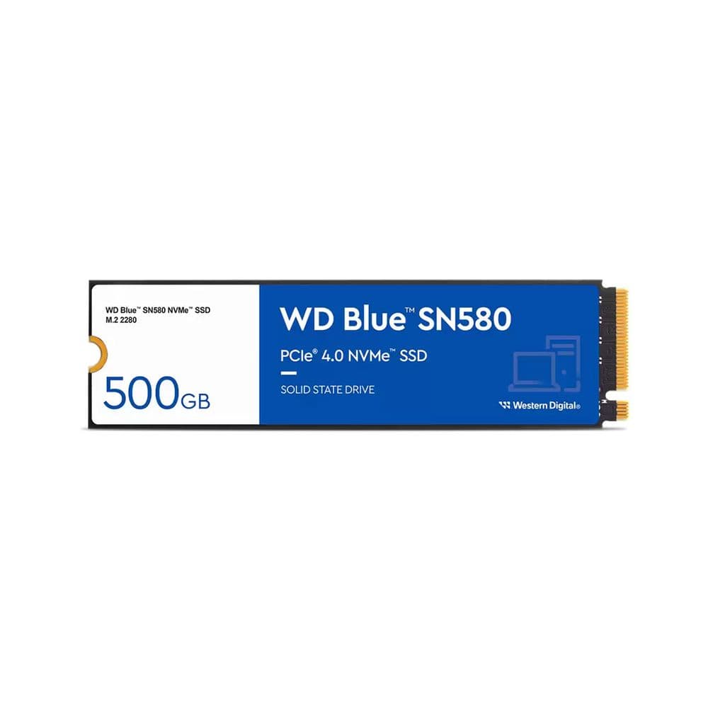 Накопитель SSD WD Blue SN580, 500GB, PCIe 4.0 x4, M.2 2280, NVMe, R/W 4000/3600