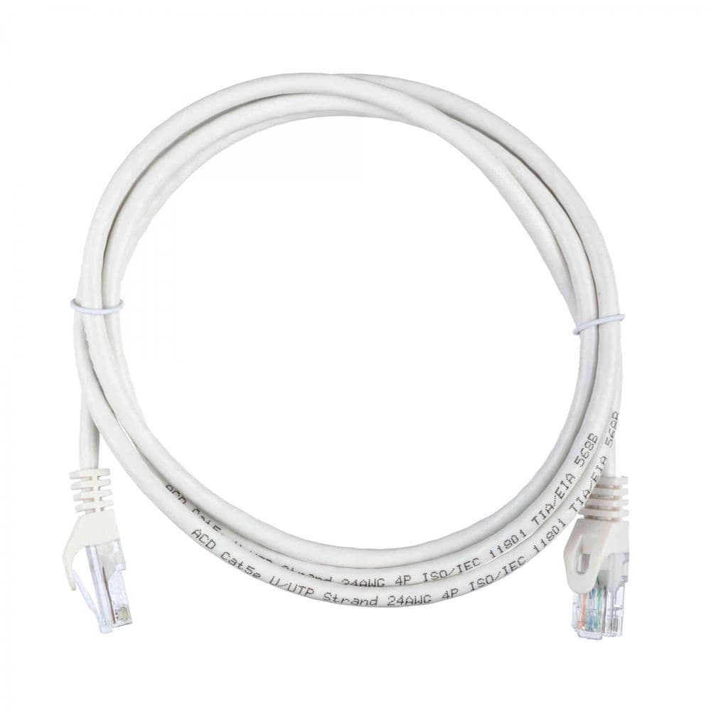 Патч-корд ACD-LPU5C-15W Cat5e UTP 24AWG 4Pair, 7/0.18мм CU Белый, 1.5м