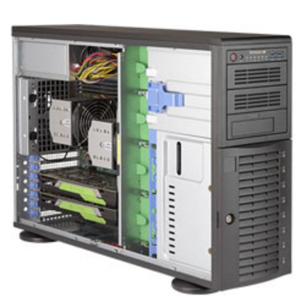 Платформа системного блока SuperMicro SYS-7049A-T Tower, 2xLGA3647, iC621, 16xDDR4, 8x3.5, 1xM.2 PCIE, 2xOculink, SATA onboard, 2x1GbE, IPMI, HD Audio, 1x1280W, Optional Rackmount Kit 4U, (CSE-743TS-1200BP-SQ X11DAi-N)