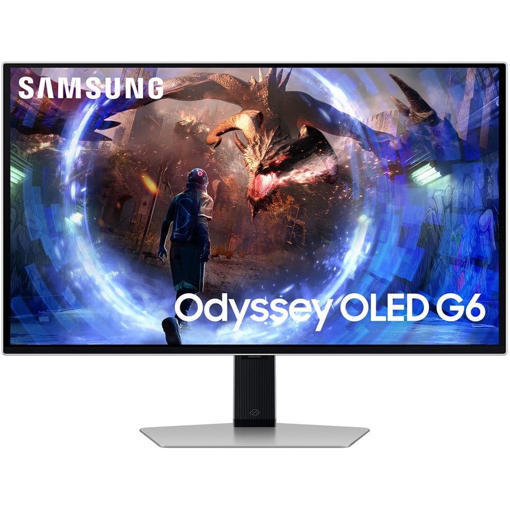 Монитор 27" SAMSUNG S27DG600SI Odyssey OLED G6 G60SD QHD OLED, 2560x1440, 360Hz, 0,03ms, 250сd/m, 1000000:1, HDR10 | 2xHDMI(2.1), DP(1.4), 2xUSB3.0 | HAS, Pivot, Swivel, ExPSU, Vesa 100, Silver/Black