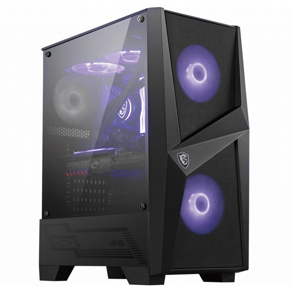 Корпус MSI MAG FORGE 100M Mid-Tower, ATX, 2xUSB 3.2, Audio I/O, 2x120mm RGB Fan, 1x120mm black Fan, 6-ch Light controller, Front metal MESH, Up to 330mm GPU, Tempered Glass