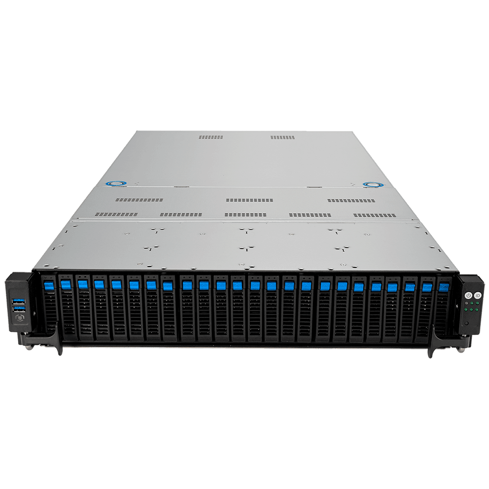 Сервер Crusader Squire 2245R (Rack 2U, 2xEpyc 9454 (48C/96T, 2.8 GHz, 256 MB), 12x64GB DDR5 DIMM ECC reg., 16x1.92TB SSD SATA, 4x3.84TB U.2 NVMe, 9560-16i + CVM, 2x25Gb/s SFP28, 2xRTX A6000 48 Gb, 2x2600W, No OS)