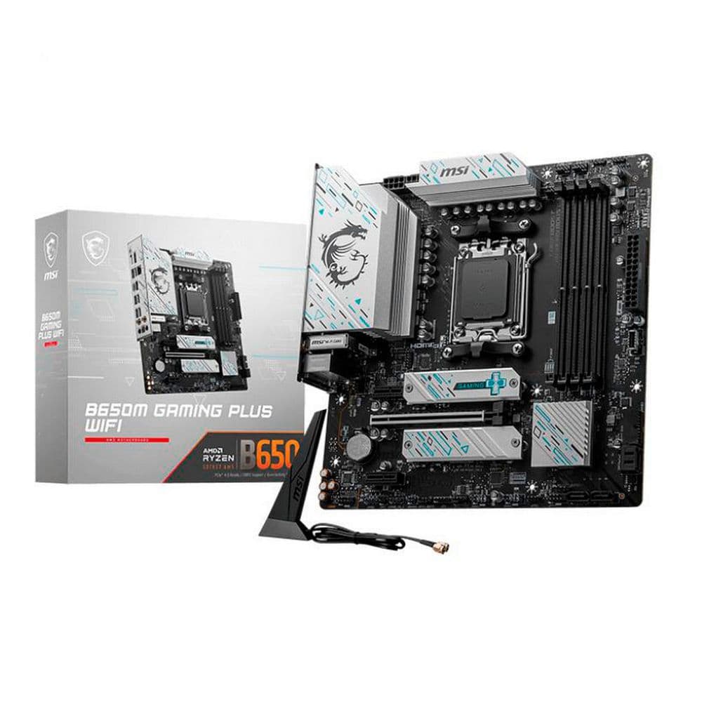 Материнская плата MSI Bad Pack B650M GAMING PLUS WIFI B650, AM5, 4*DDR5, 1*PCIEx16, 2*PCIEx1, 2*M.2, 2*TypeC, 3*USB3.2Gen2, 6*USB3.2Gen1, 4*USB2.0, 4*SATA3.0, 2.5G, DP, HDMI, M-ATX, RTL