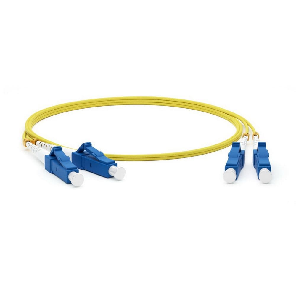 Кабельная сборка Hyperline FC-D2-9-LC/UR-LC/UR-H-15M-LSZH-YL Патч-корд волоконно-оптический (шнур) SM 9/125 (OS2), LC/UPC-LC/UPC, 2.0мм, duplex, LSZH, 15м