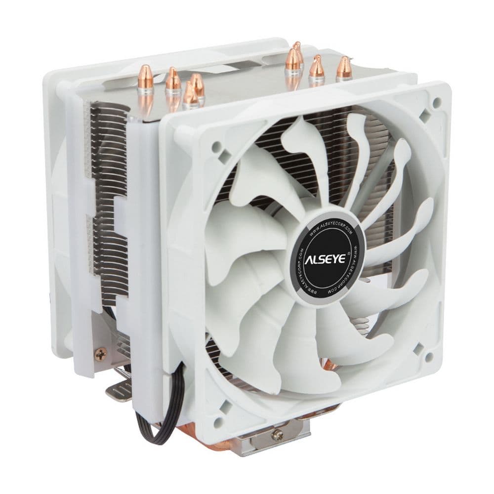 Вентилятор ALSEYE S120D-W Universal, TDP 135W, 2x120FAN, 4 heat pipe, WHITE, PWM, RTL