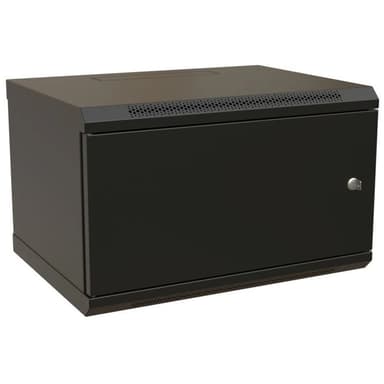 Шкаф Hyperline WRline WR-TW-0945-SR-RAL9004 настенный 19-дюймовый (19"), 9U, 500x600х450мм, цельнометаллическая дверь с замком, цвет черный (RAL9004) (разобранный)