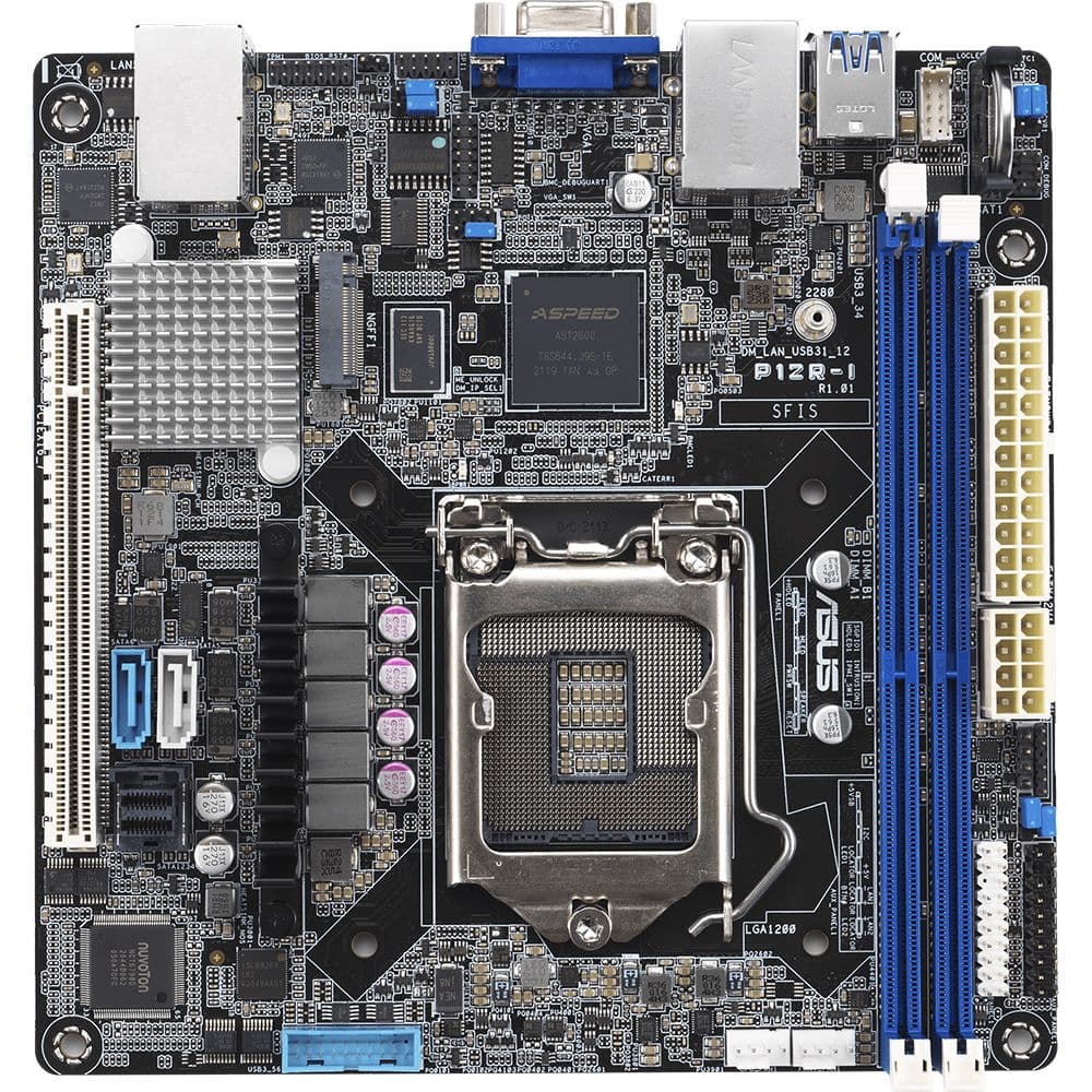 Материнская плата ASUS P12R-I LGA1200 mini-ITX 2xDDR4 PCIEx16 M.2 VGA 2xGLAN (507604)