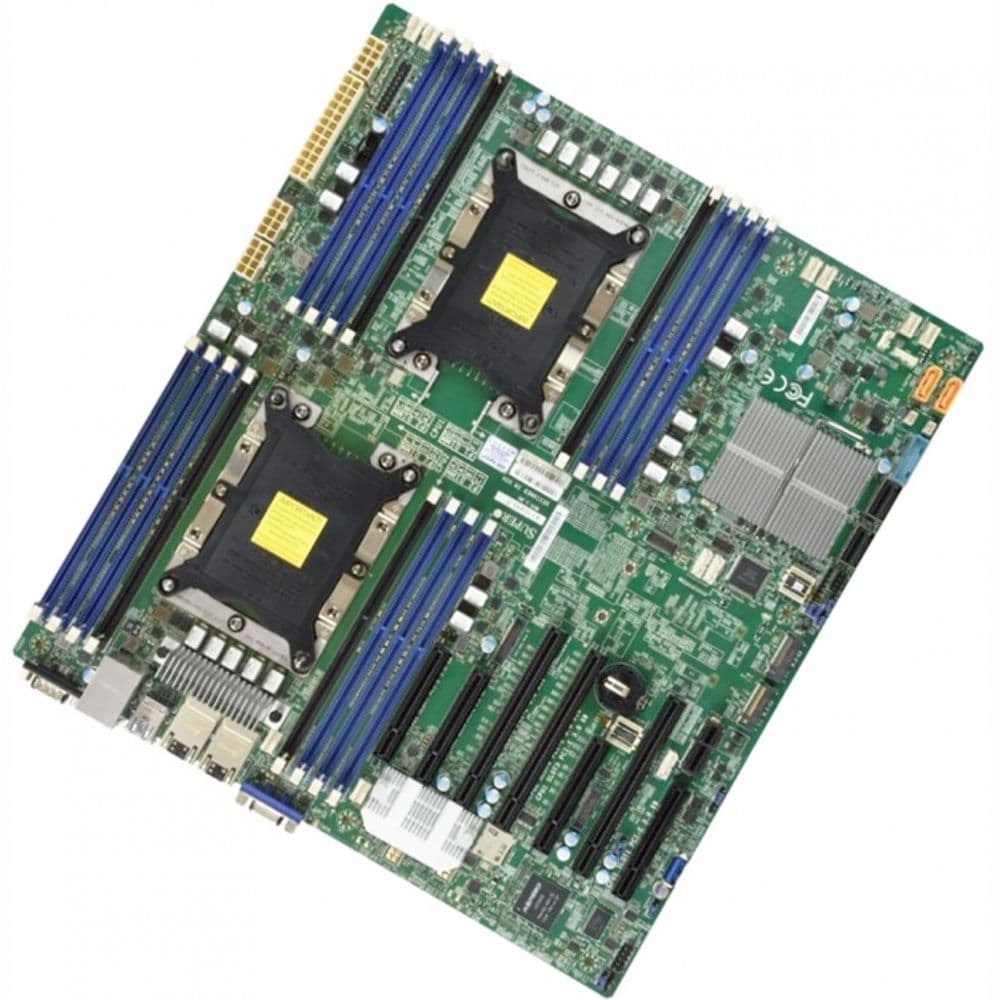 Материнская плата SuperMicro MBD-X11DPH-TQ E-ATX LGA 3647 Up to 2TB 3DS ECC RDIMM 10 SATA3 (6Gbps) ports 7 USB 3.0 ports (4 rear + 2 headers + 1 Type A) 1 VGA port