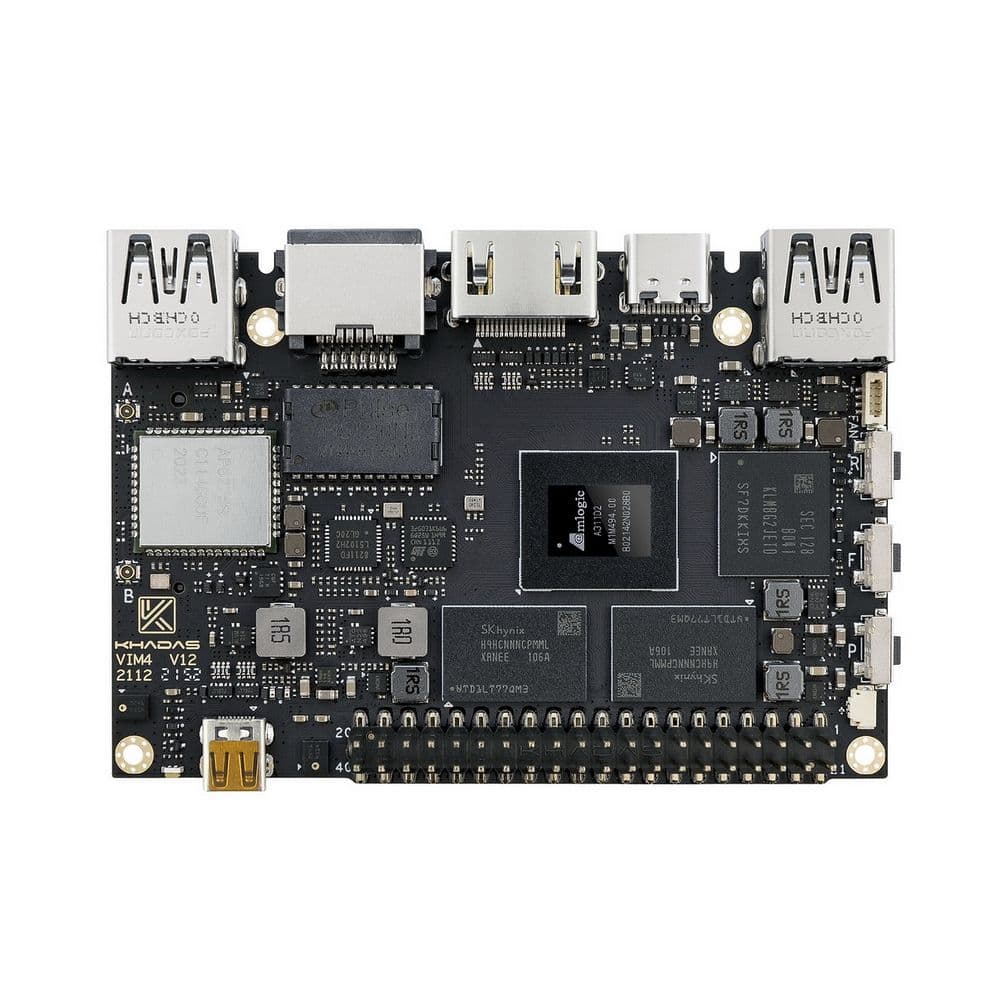 Одноплатный компьютер Khadas VIM4 ARM Cortex-A73 4-Core + Cortex-A53 4-Core Amlogic A311D2 2.2GHz 8+32GB