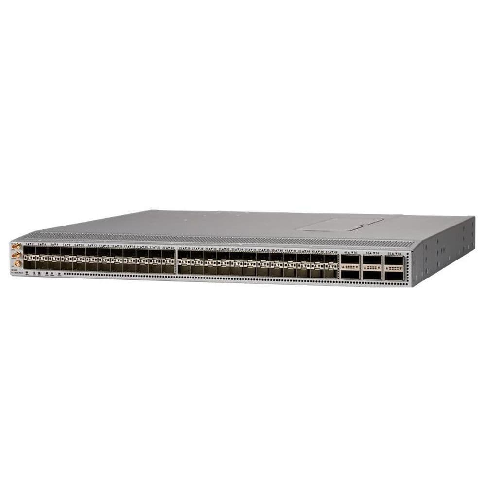 Коммутатор CISCO Nexus 9300 with 48p 1/10/25Gb SFP+ and 6p 100Gb QSFP28, PS 2x650W PortSide Exhaust Airflow (PE), 4x FAN 35CFM PE Airflow, NXOS-9.3.8, MODE-NXOS, Rack Kit NXK-ACC-KIT-1RU, 2x CAB-C13-C14-2M, N9K-C93180YC-FX3