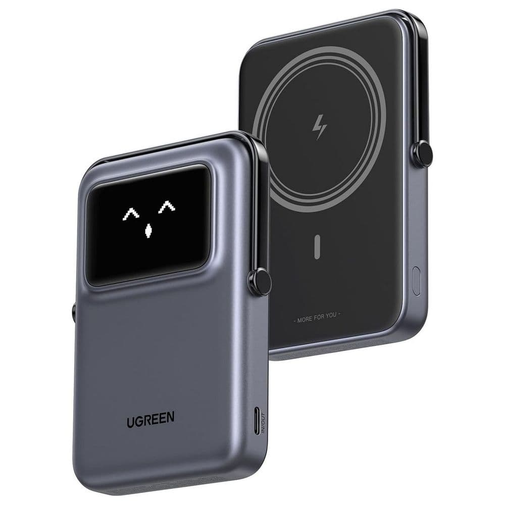Внешний аккумулятор UGREEN PB571 (35605B) UNO 5000mAh MIni Magnetic Wireless 20W Power Bank. Цвет: серый