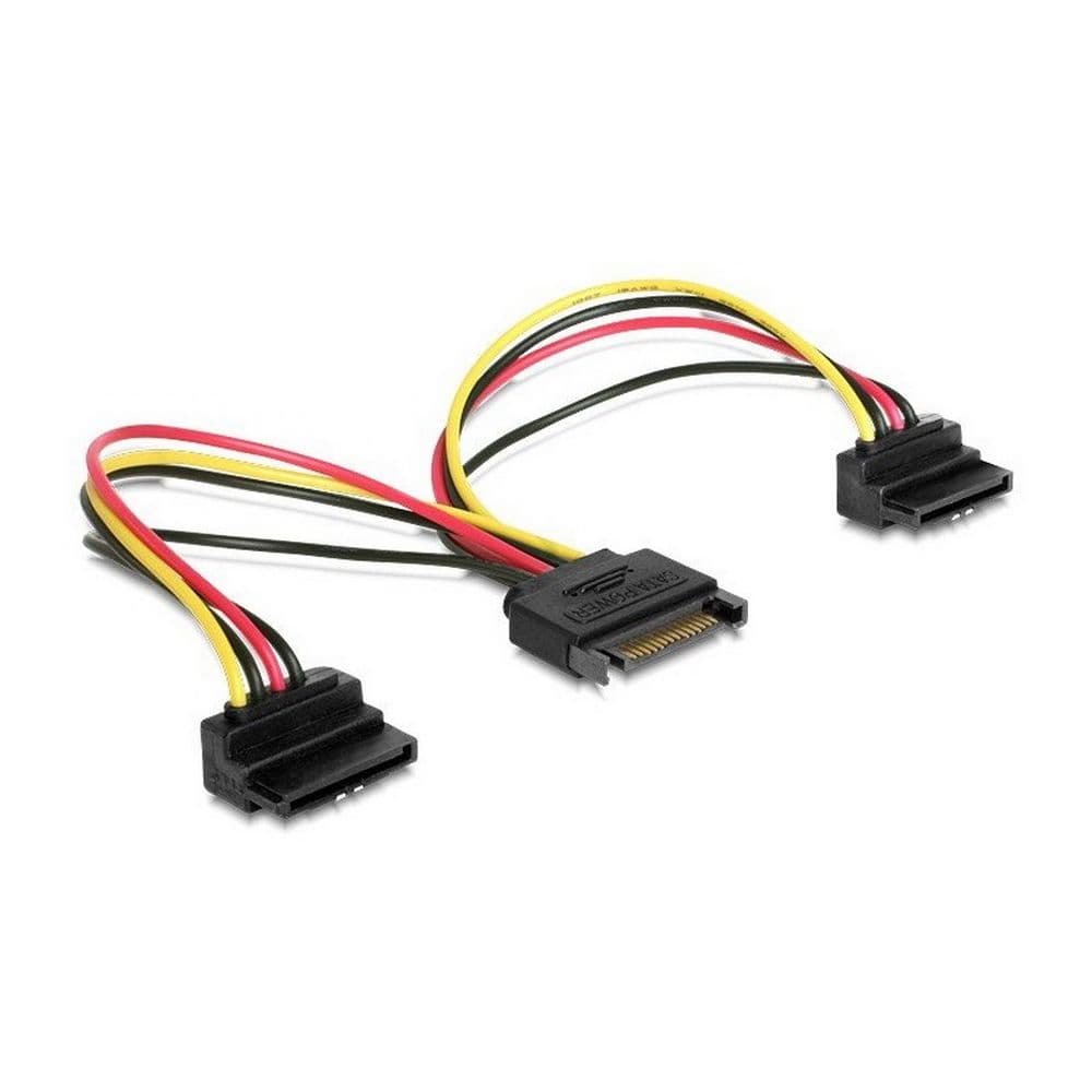 DVD±RW привод Cablexpert Кабель питания SATA Cablexpert CC-SATAM2F-02 15см, 15pin (M)/2x15pin(F) на 2 SATA устр, угл. разъем