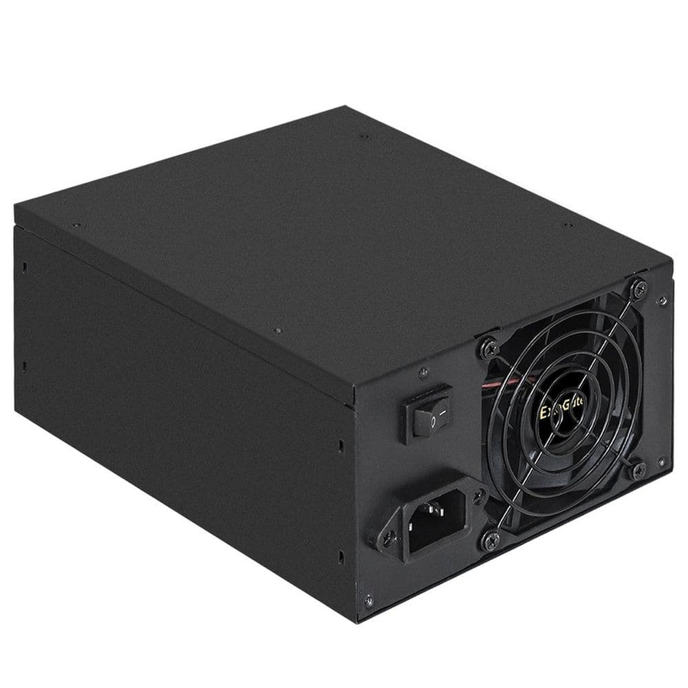Серверный БП 500W ExeGate ServerPRO-500ADS (ATX, APFC, КПД 82% (80 PLUS), 2x8cm fans, 24pin, (4+4)pin, PCI-E, 6xSATA, 3xIDE, black)