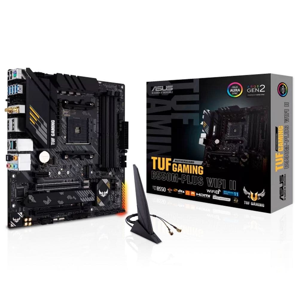 Материнская плата ASUS TUF GAMING B550M-PLUS WIFI II AM4 mATX 4xDDR4 2xPCIEx16 PCIEx1 2xM.2 USB-C DP HDMI 2.5GLAN Wi-Fi 6 (305705) {10}
