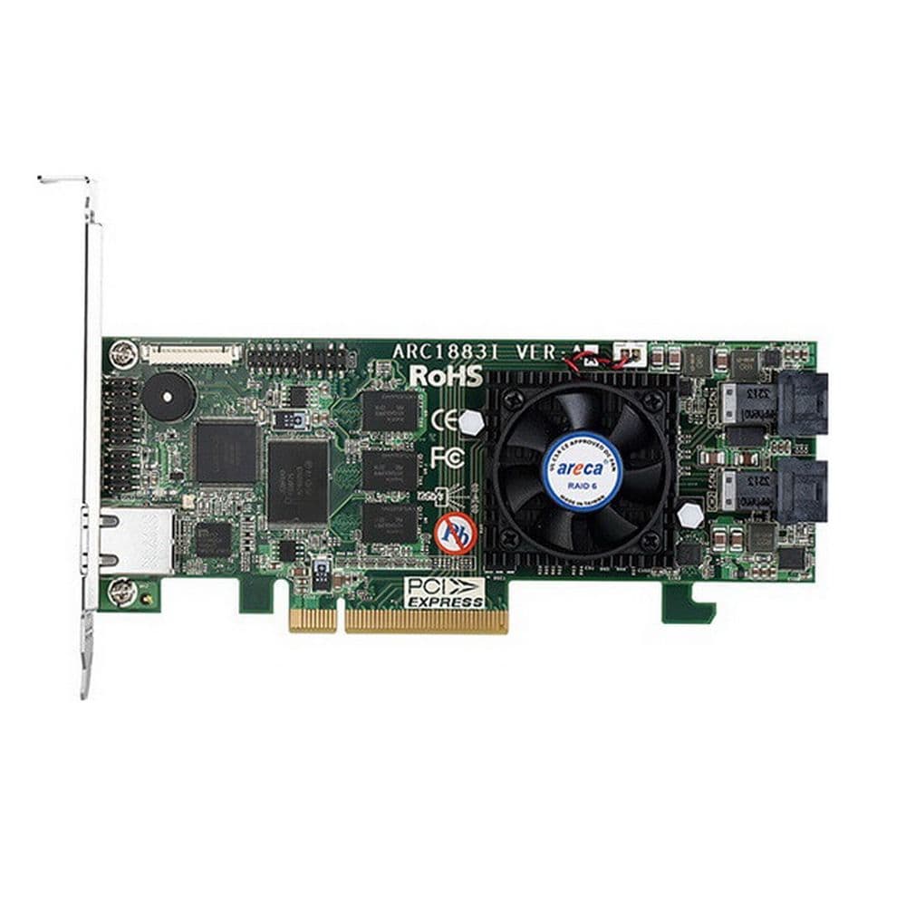 Контроллер RAID Areca ARC-1883i PCIe 3.0 x8 LP, SAS/SATA 12G, RAID 0,1,5,6,10,50,60, 8port (2*int SFF8643), Cache 2Gb RTL