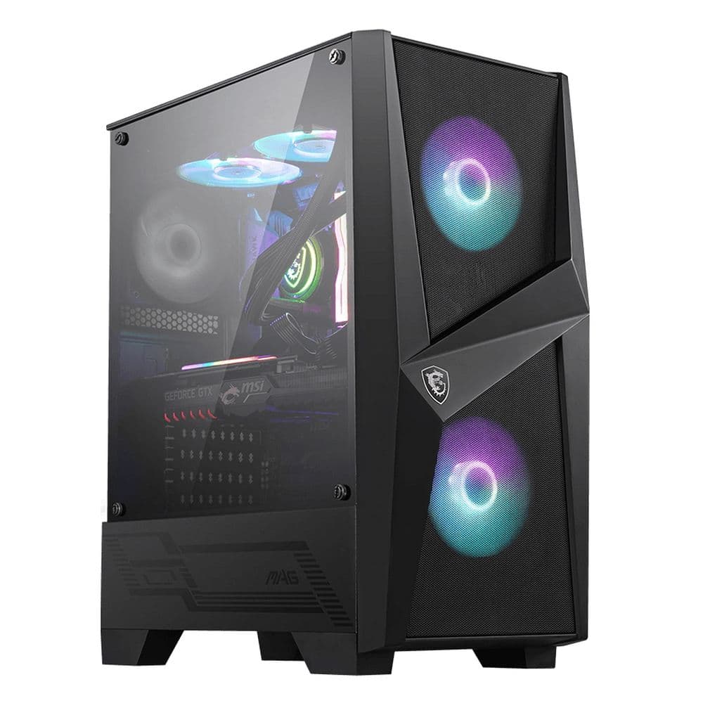 Корпус MSI MAG FORGE 100R Mid-Tower, ATX, 2xUSB 3.2, Audio I/O, 2x120mm ARGB Fan, 1x120mm black Fan, 6-ch Light controller, Front metal MESH, Up to 330mm GPU, Tempered Glass