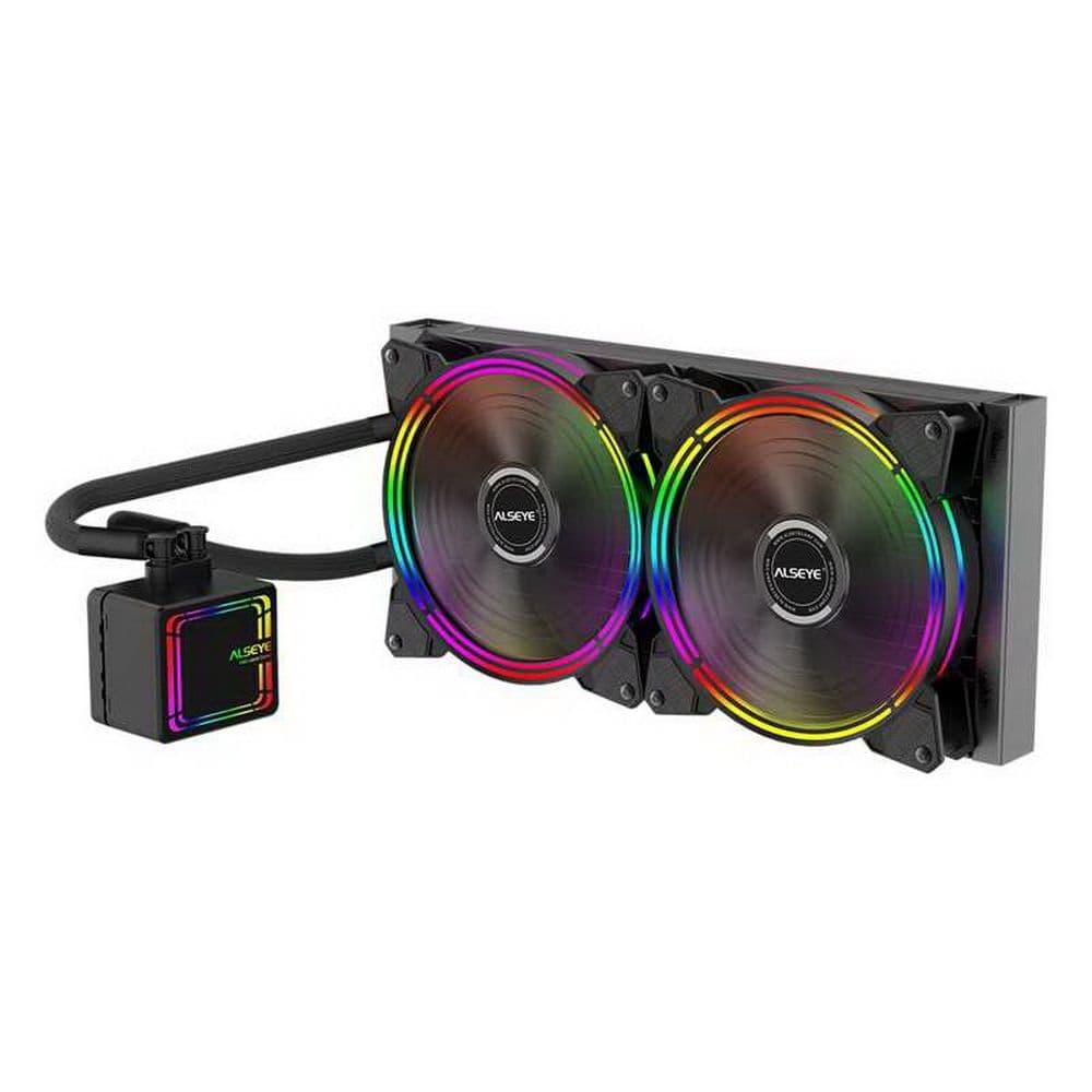 Жидкостная система охлаждения ALSEYE H280 TDP 200W (при T воздуха 45 С)Universal Platfrom PWM Single 5colors+ LED 140mm*2