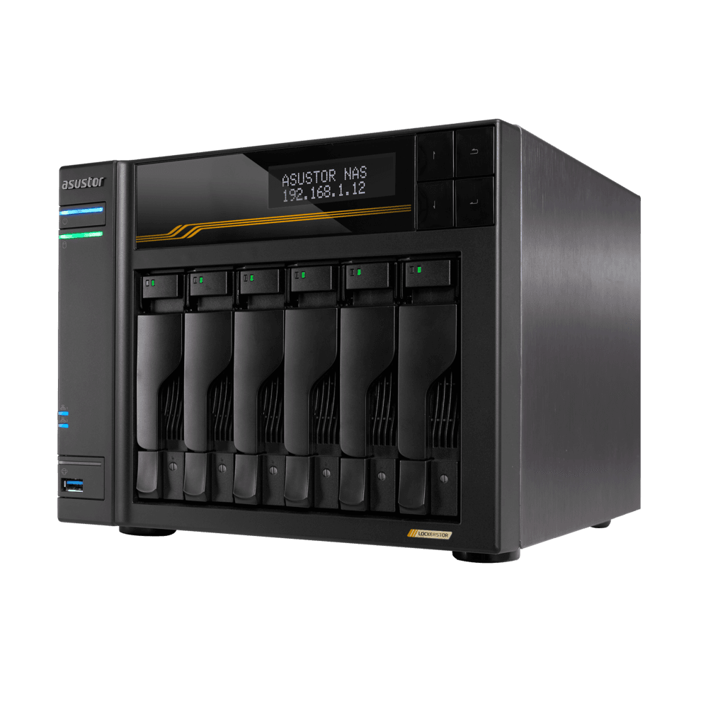Платформа СХД ASUSTOR AS6806T 6 Bay (Max.18) 4xM.2 2x5GLAN 2x10GLAN 16GB (Max.64GB) DDR5 2xUSB-C 3xUSB