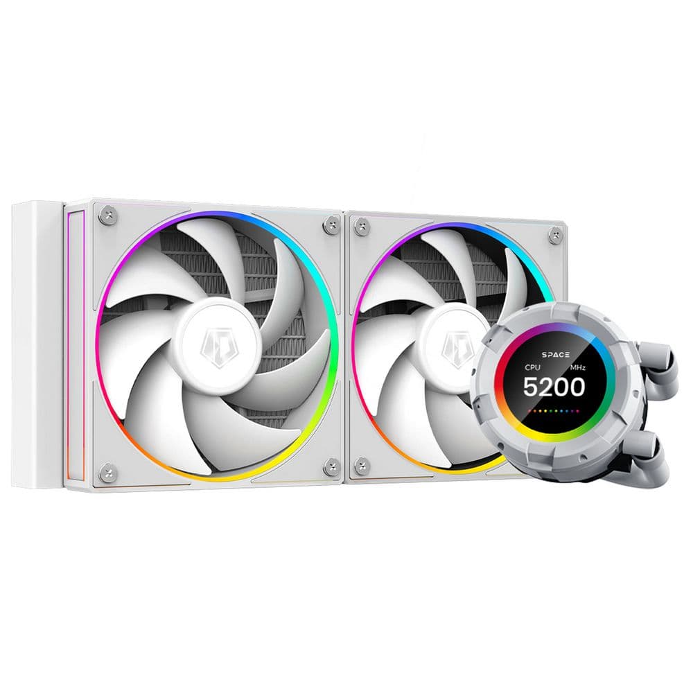 Вентилятор ID-Cooling SL240 WHITE /LCD SCREEN /300W /all Intel /all AMD