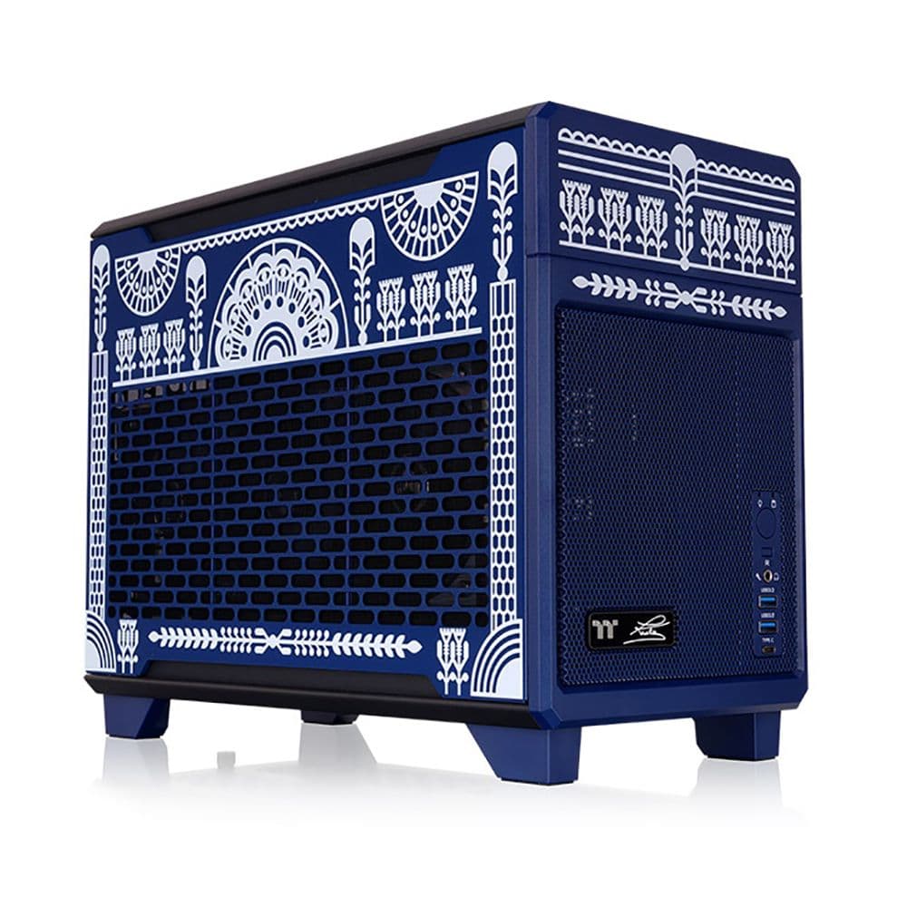 Корпус Thermaltake TR100 Koralie Edition/Cobalt Blue/No Win/SPCC/PCIE_4.0_Riser Cable/Power Extension Cord/Color Box