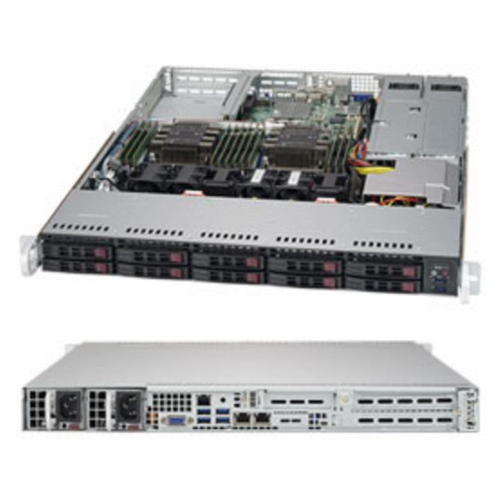 Платформа системного блока SuperMicro SYS-1029P-WTRT 1U, 2xLGA3647, 12xDDR4, 10x2.5, 2x10GbE, IPMI, 2x750W, 2x PCIEx16, 1x PCIEx8, (SC116AC2-R706WB2 X11DDW-NT)