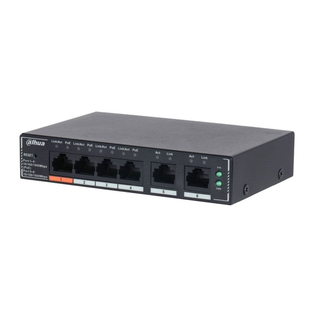 Коммутатор Dahua 6-Port Cloud Managed Gigabit Switch with 4-Port PoE