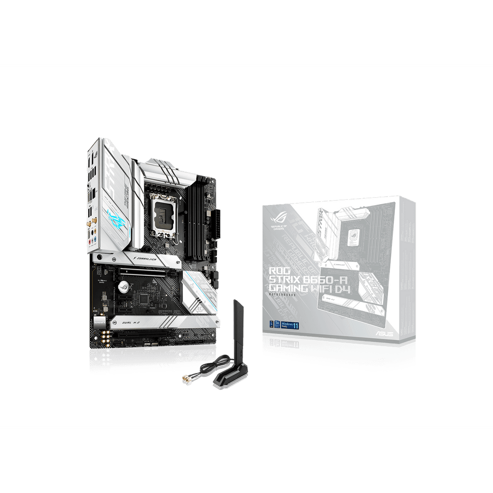 Материнская плата ASUS ROG STRIX B660-A GAMING WIFI D4 LGA1700 ATX 4xDDR4 2xPCIEx16 2xPCIEx1 3xM.2 2xUSB-C DP HDMI 2.5GLAN Wi-Fi6