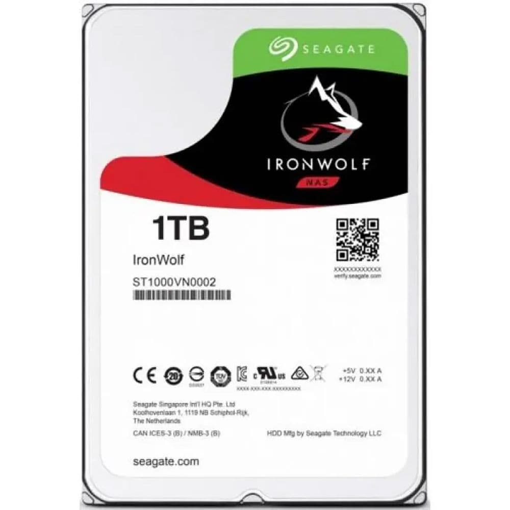 Жесткий диск Seagate IronWolf NAS ST1000VN002 1TB 3.5" SATA 6Gb/s, 5900rpm, 64MB, 24x7, Bulk