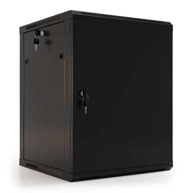 Шкаф Hyperline WRline WR-TW-1245-SR-RAL9004 настенный 19-дюймовый (19"), 12U, 650x600х450мм, цельнометаллическая дверь с замком, цвет черный (RAL9004) (разобранный)